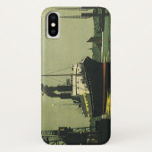 ヴィンテージトラベル クルーズ船と港 Case-Mate iPhoneケース (裏面)