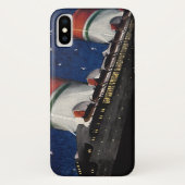 ヴィンテージトラベル クルーズ船の夜のバケーション Case-Mate iPhoneケース (裏面)