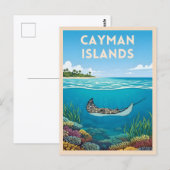 ヴィンテージトラベル ケイマン諸島 水中自然 ポストカード (正面/裏面)