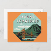 ヴィンテージトラベル、タマルパイスマウンテンまたは山タム ポストカード (正面/裏面)