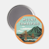 ヴィンテージトラベル、タマルパイスマウンテンまたは山タム マグネット (正面/裏面)