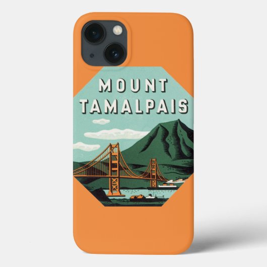 ヴィンテージトラベル、タマルパイスマウンテンまたは山タム Case-Mate iPhoneケース (裏面)