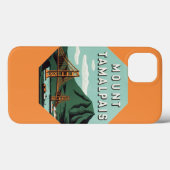 ヴィンテージトラベル、タマルパイスマウンテンまたは山タム Case-Mate iPhoneケース (裏面 (横))