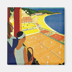 ヴィンテージトラベル，テニス，スポーツ，モンテカルロモナコ マグネット