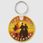 ヴィンテージトラベル，ビクトリアホテル，アムステルダム，オランダ キーホルダー (正面)