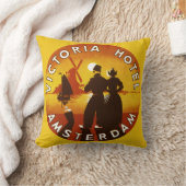 ヴィンテージトラベル，ビクトリアホテル，アムステルダム，オランダ クッション (ブランケット)