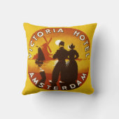 ヴィンテージトラベル，ビクトリアホテル，アムステルダム，オランダ クッション (裏面)