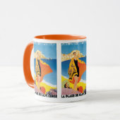 ヴィンテージトラベル、ビーチバケーションアットカルヴィ、コルシカ マグカップ (正面左)