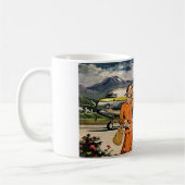 ヴィンテージトラベル、観光客ズアットパナグラエアポートタルマック コーヒーマグカップ (左)