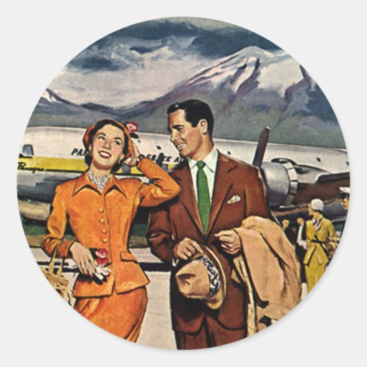 ヴィンテージトラベル、観光客ズアットパナグラエアポートタルマック ラウンドシール (正面)