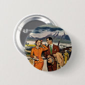 ヴィンテージトラベル、観光客ズアットパナグラエアポートタルマック 缶バッジ (正面&裏面)