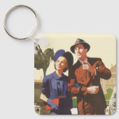 ヴィンテージトラベル、観光客ズオンバカンス観光 キーホルダー (正面)