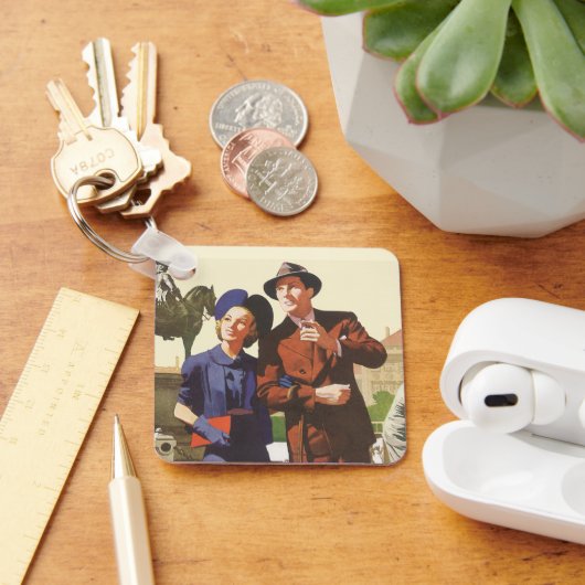 ヴィンテージトラベル、観光客ズオンバカンス観光 キーホルダー (デスク)