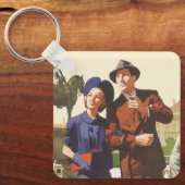 ヴィンテージトラベル、観光客ズオンバカンス観光 キーホルダー (正面)