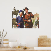 ヴィンテージトラベル、観光客ズオンバカンス観光 ポスター (キッチン)