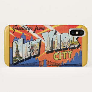 ヴィンテージトラベルNYC ニューヨーク市からのご挨拶 iPhone X ケース