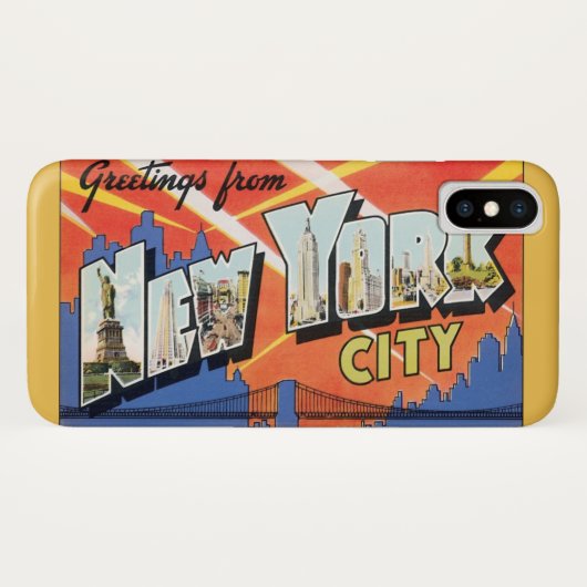 ヴィンテージトラベルNYC ニューヨーク市からのご挨拶 Case-Mate iPhoneケース (裏面(横))