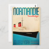 ヴィンテージトランアトランティック旅行はがき ポストカード (正面/裏面)