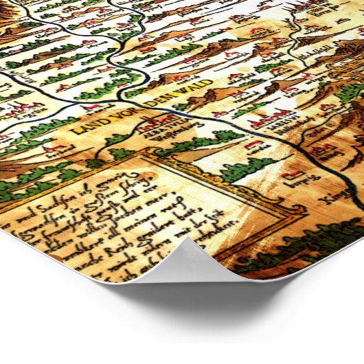 ヴィンテージトランシルヴァニアの地図 ポスター (角)