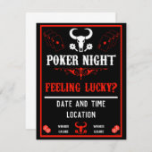 ヴィンテージトランプのポーカーナイト招待状 (正面/裏面)