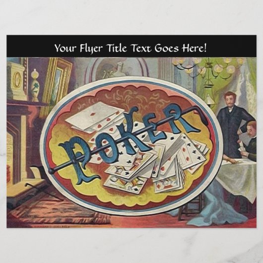 ヴィンテージトランプのポーカーメン喫煙ルーム賭博 チラシ (正面)