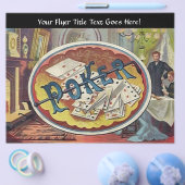 ヴィンテージトランプのポーカーメン喫煙ルーム賭博 チラシ (シングル)