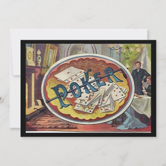 ヴィンテージトランプのポーカーメン喫煙ルーム賭博 招待状 (正面)