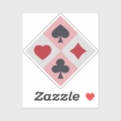 ヴィンテージトランプの色カスタム切りステッカー シール (シート)