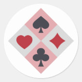 ヴィンテージトランプカラーステッカー ラウンドシール (正面)