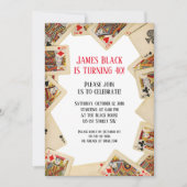 ヴィンテージトランプ誕生日パーティーの招待 招待状 (正面)