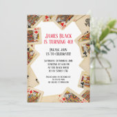 ヴィンテージトランプ誕生日パーティーの招待 招待状 (スタンド正面)