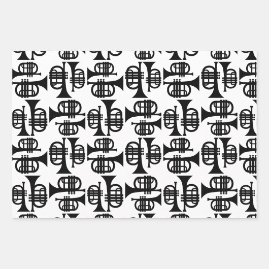 ヴィンテージトランペカスタムットの背景色 ラッピングペーパーシート (正面)