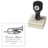 ヴィンテージトランペットミュージックバンドコーラス差出人住所 ラバースタンプ (押印)