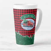 ヴィンテージトラ素朴ックバッファロープレイドモノグラム名 カフェラテマグ (右アングル)