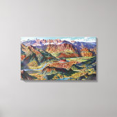 ヴィンテージトリエントとブレンタドロミテスイタリアの地図 キャンバスプリント (正面)