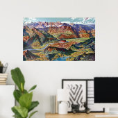 ヴィンテージトリエントとブレンタドロミテスイタリアの地図 ポスター (ホームオフィス)