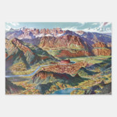 ヴィンテージトリエントとブレンタドロミテスイタリアの地図 ラッピングペーパーシート (正面2)