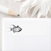 ヴィンテージトリガーフィッシュアンティークハワイアンプリント ラベル (インサイチュ)