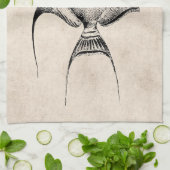 ヴィンテージトリガ魚アンティークハワイアンプリント キッチンタオル (折り畳み)