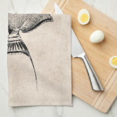 ヴィンテージトリガ魚アンティークハワイアンプリント キッチンタオル (四つ折り)