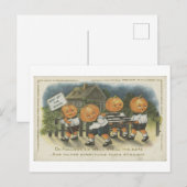 ヴィンテージトリックカボチャ葉書 ポストカード (正面/裏面)