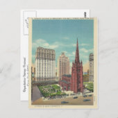 ヴィンテージトリニティチャーチニューヨーク ポストカード (正面/裏面)