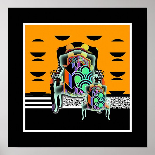 ヴィンテージトリプルジオアームチェア ポスター (正面)