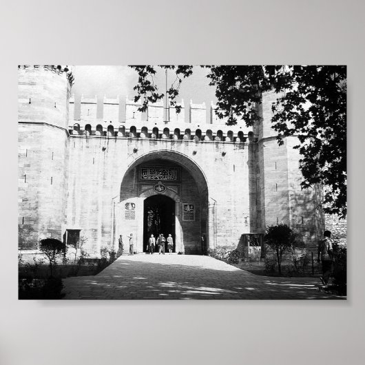 ヴィンテージトルキースタンブールトプカピ宮殿ゲート ポスター (正面)