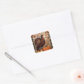 ヴィンテージトルコとカボチャの秋 スクエアシール (封筒)