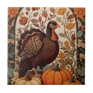 ヴィンテージトルコとカボチャの秋 タイル