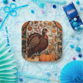 ヴィンテージトルコとカボチャの秋 ペーパープレート (パーティー)