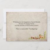 ヴィンテージトルコとカボチャ感謝祭 シーズンカード (裏面)