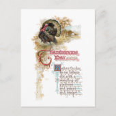 ヴィンテージトルコと感謝祭の詩 シーズンポストカード (正面)