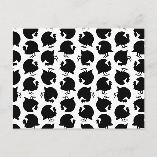 ヴィンテージトルコのシルエットのパターン感謝祭 ポストカード (正面)